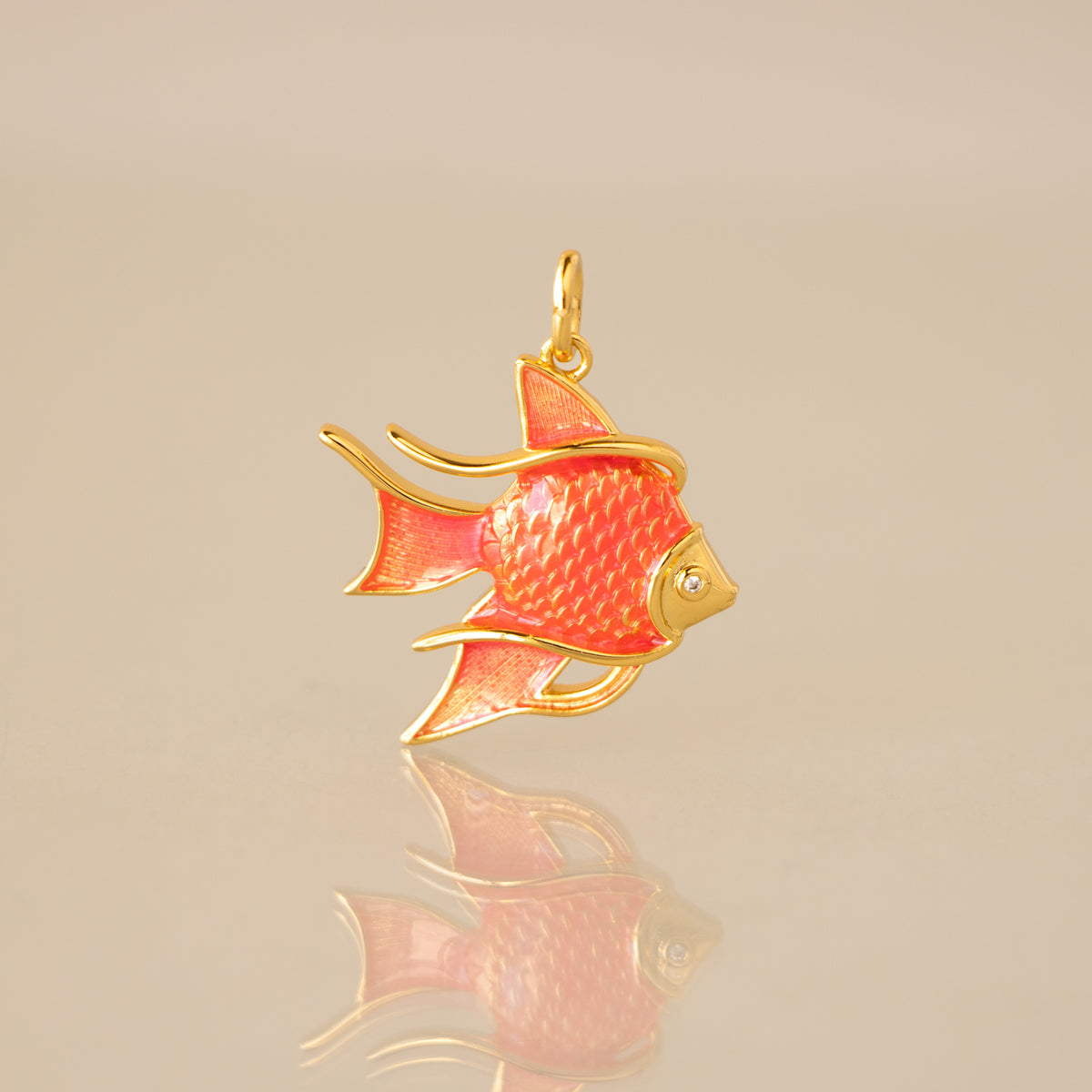 Red Vintage Angelfish Charm