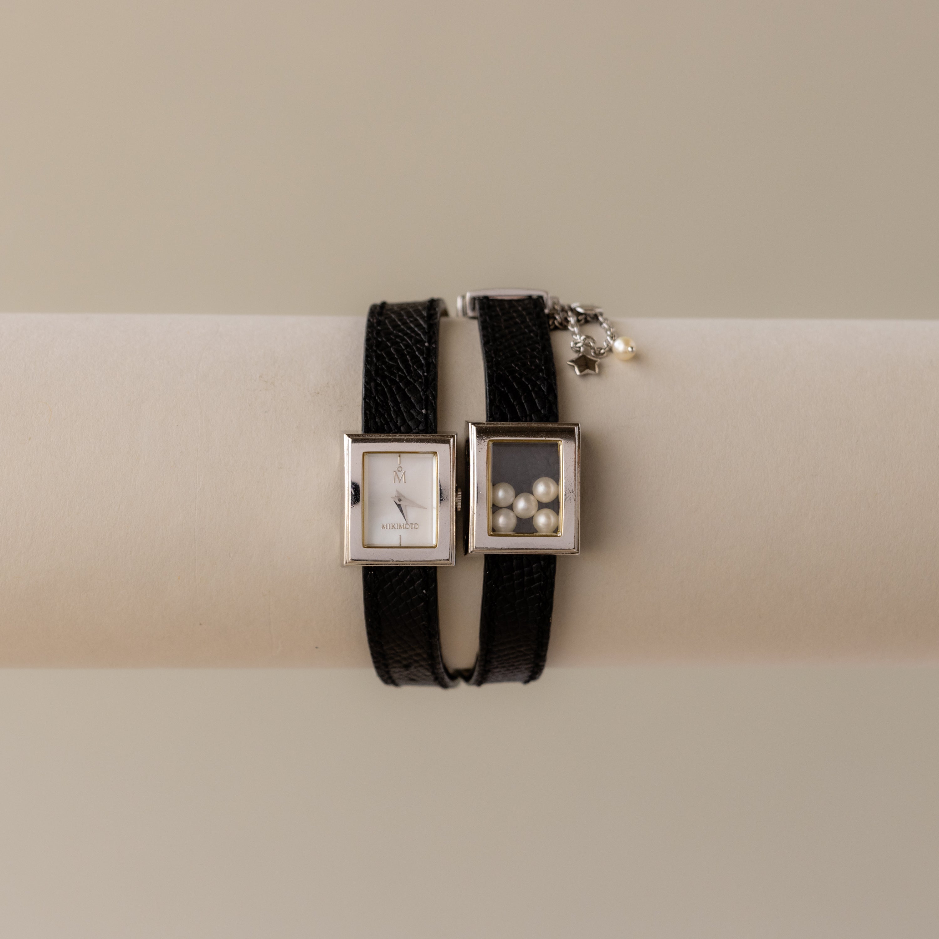 Vintage Mikimoto Midnight Pearl Silver Watch