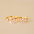 Pink Tourmaline Oval Ring Set