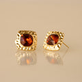 Ornate Topaz Cushion Studs