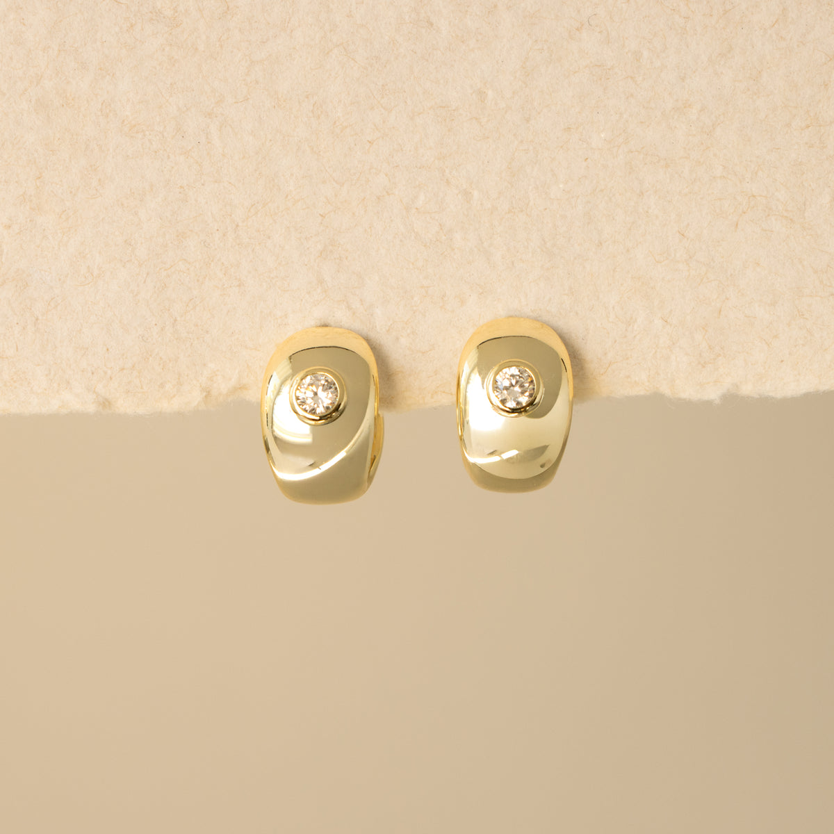 Chunky Diamond Dome Hoops