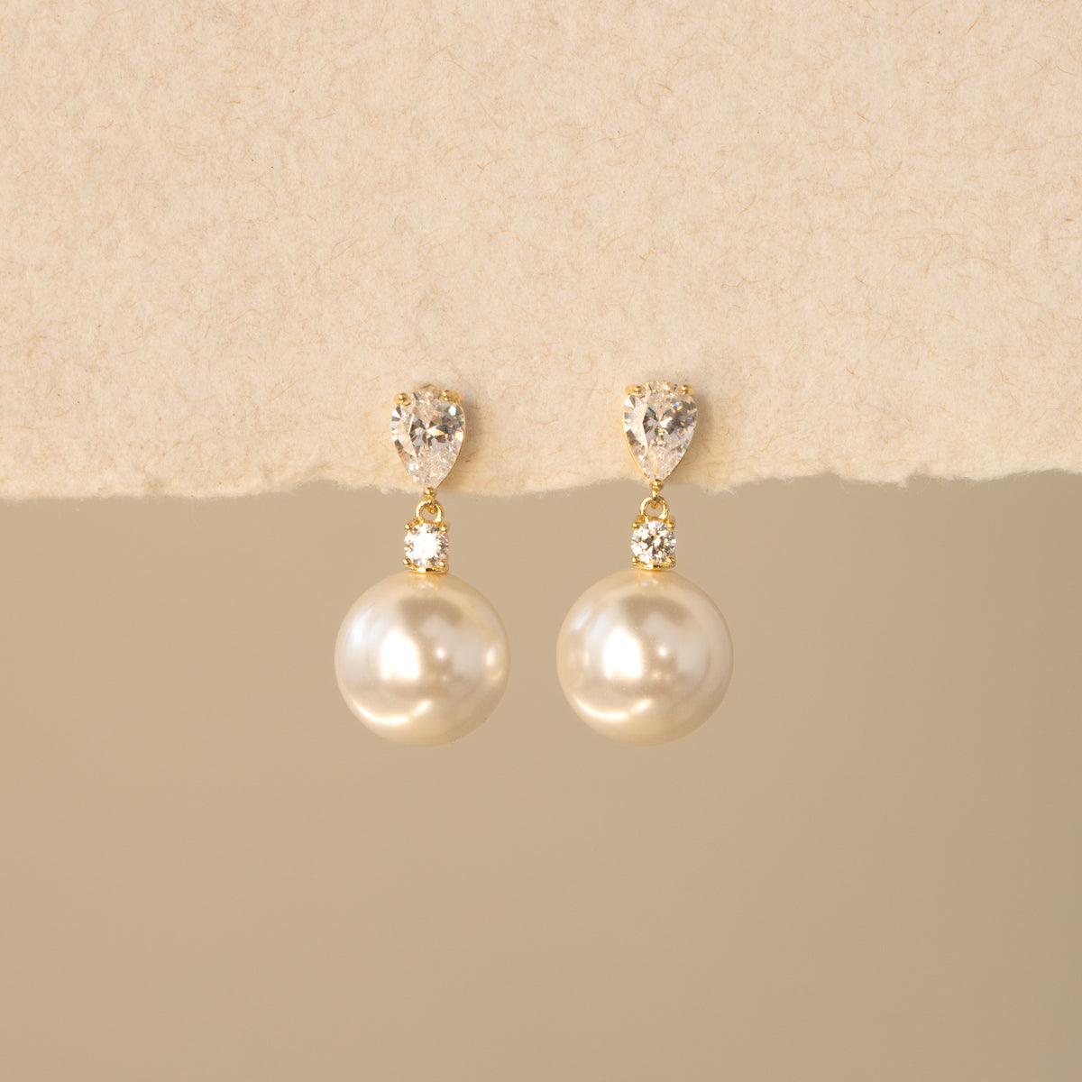 Bold Teardrop Pearl Studs
