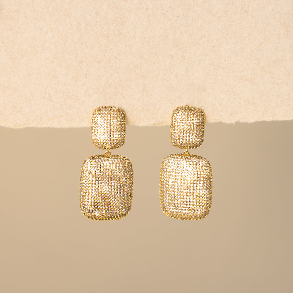Rectangular Disco Drop Studs