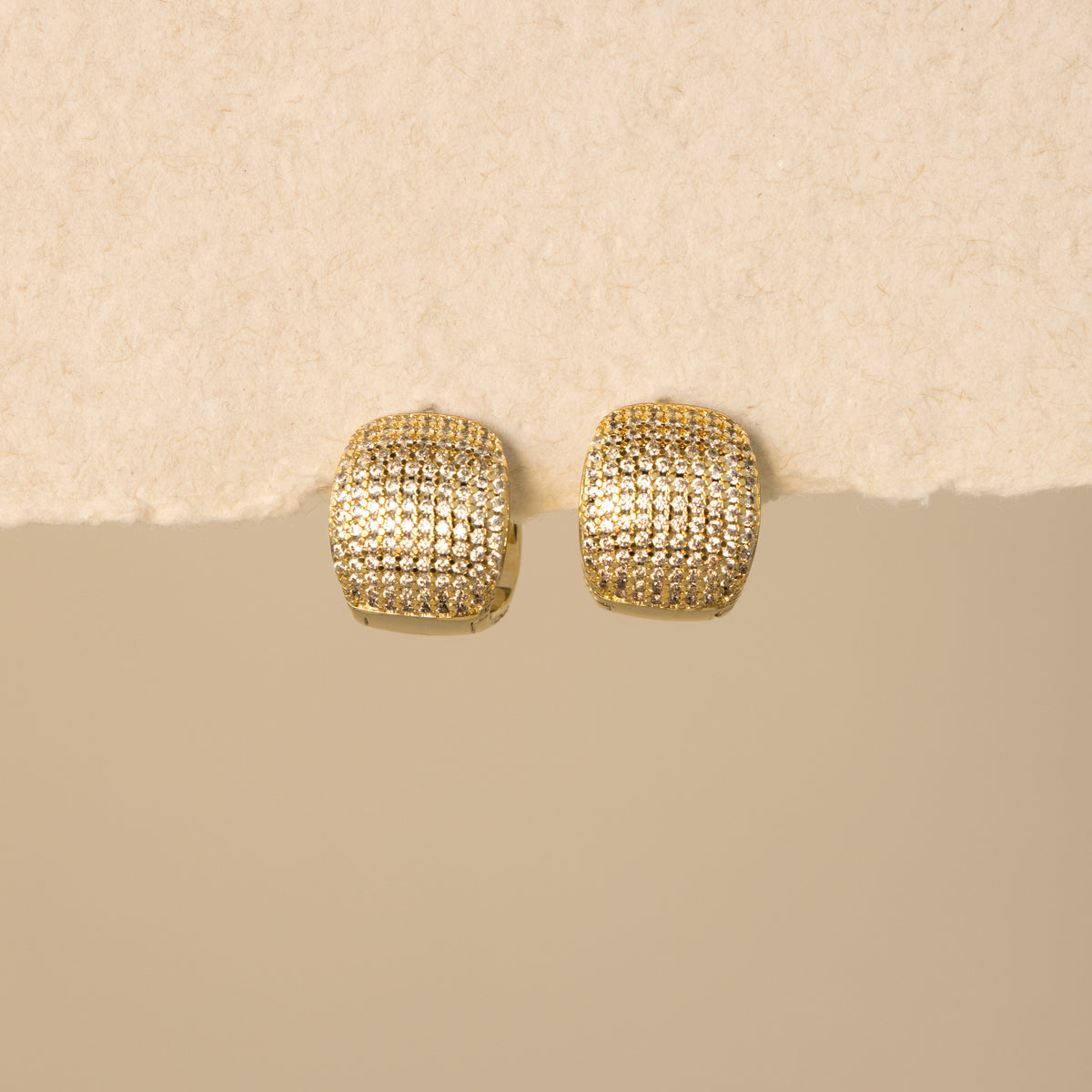 Chunky Pave Dome Hoops