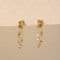 Mixed Crystals Chain Hoop Studs