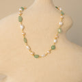Organic Jade & Pearl Bead Necklace