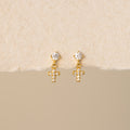 Diamond Cross Drop Studs