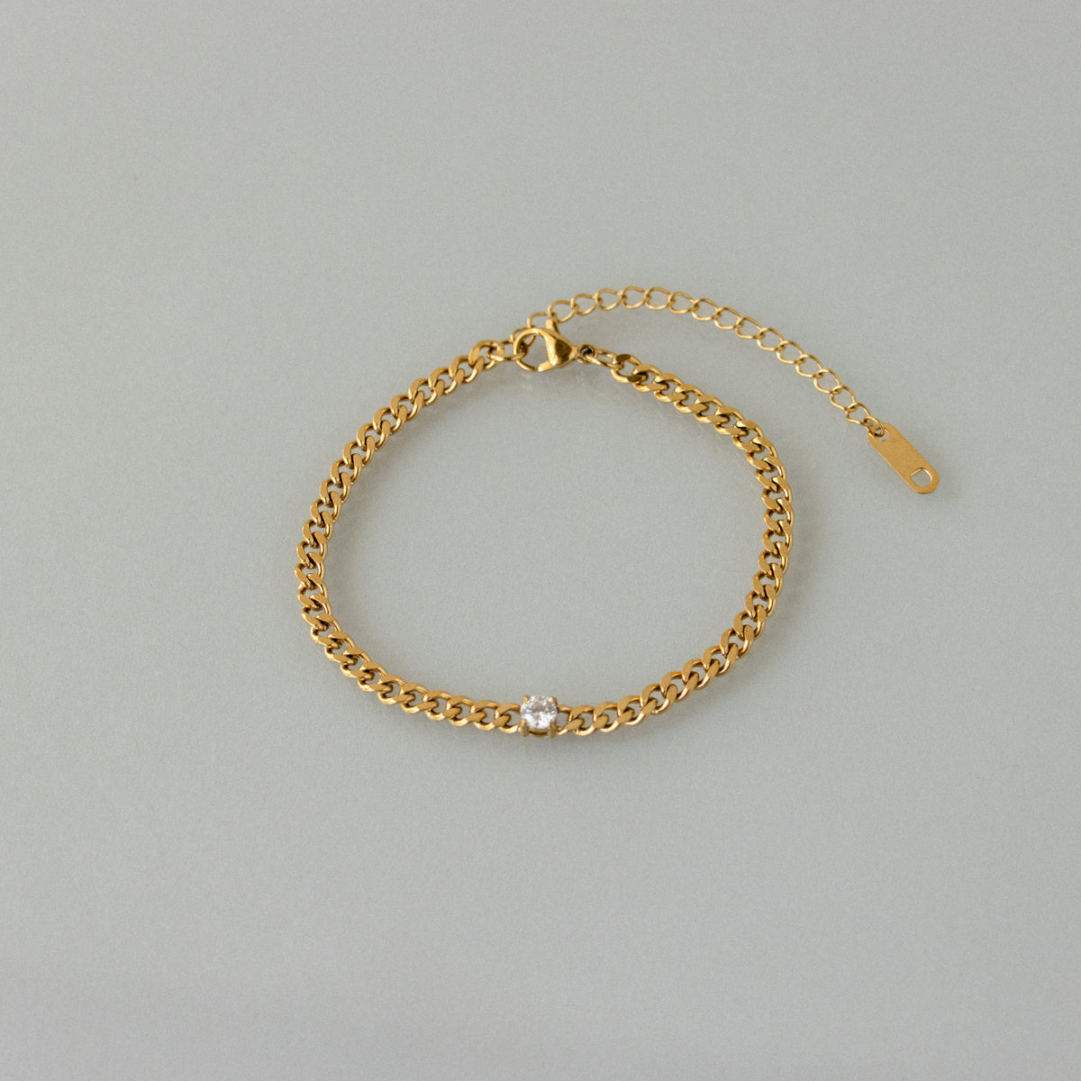 Solitaire Diamond Curb Bracelet