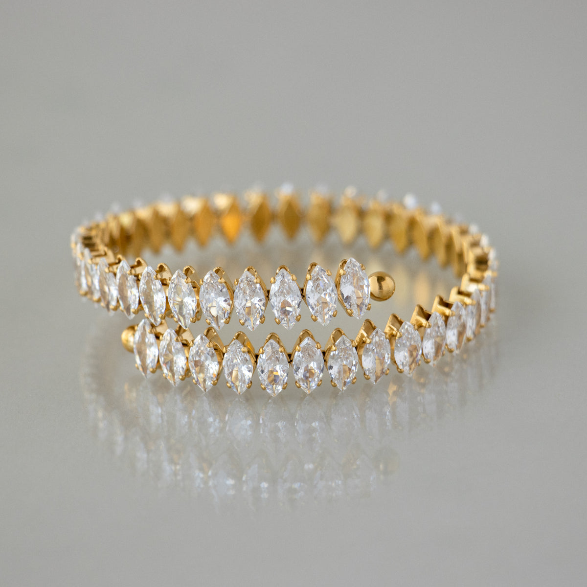 Marquise Diamond Eternity Wrap Bangle