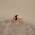 Baguette Gemstone Flower Ring