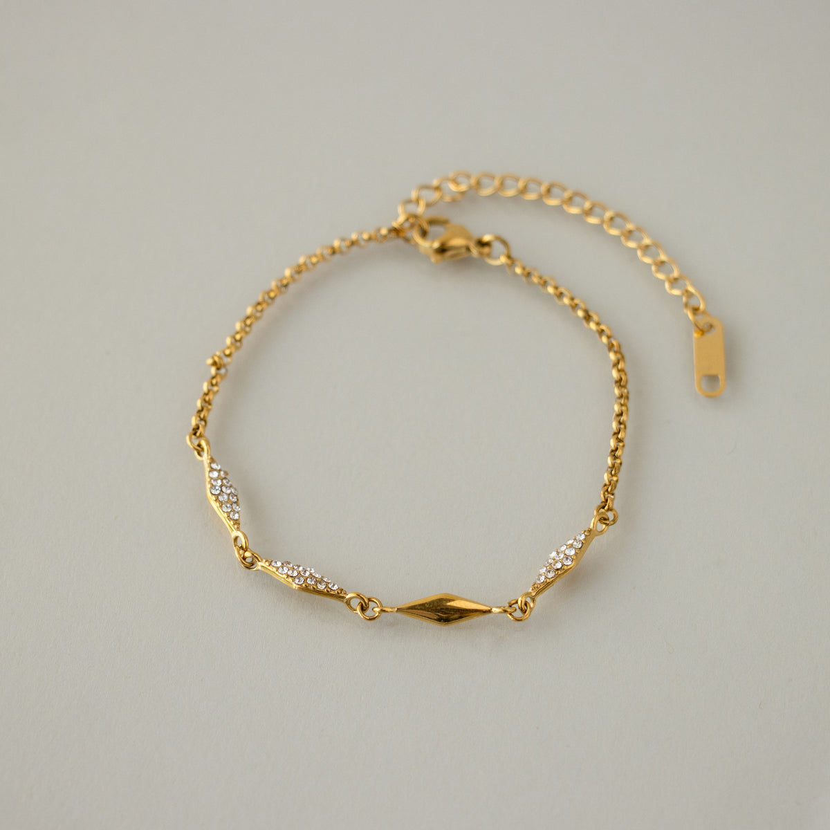 Pave Geometric Charm Bracelet