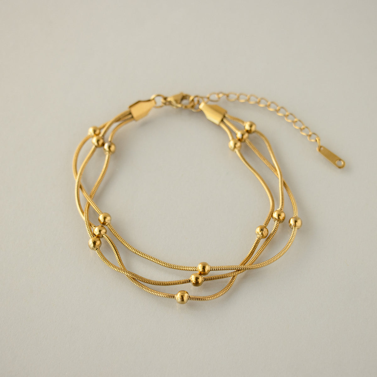 Triple Bead Chain Bracelet