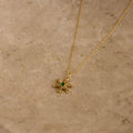 Emerald Snowflake Pendant Necklace