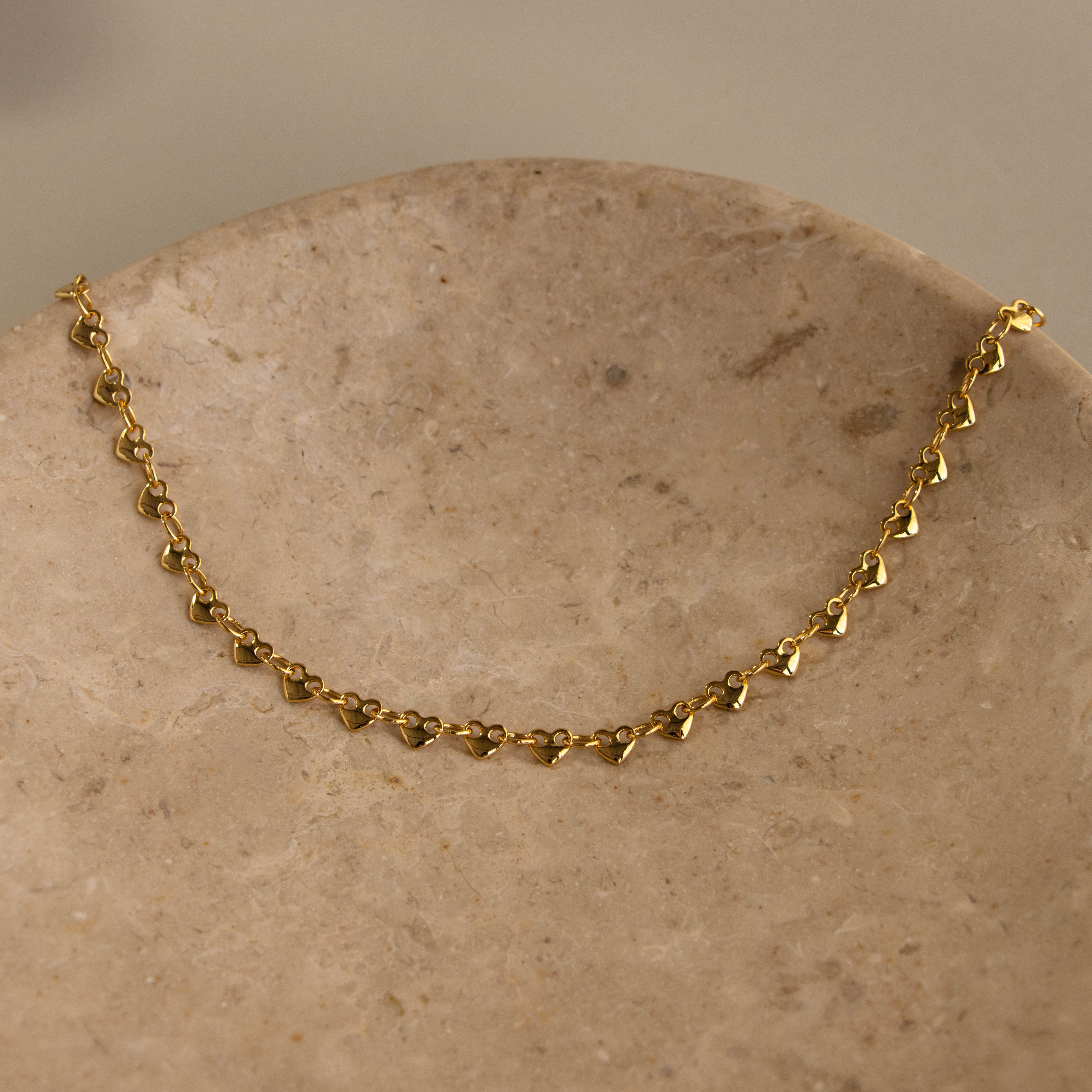 Organic Heart Link Chain Necklace
