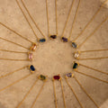 Baguette Gemstone Flower Necklace