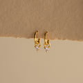 Tiny Diamond Drop Heart Huggies