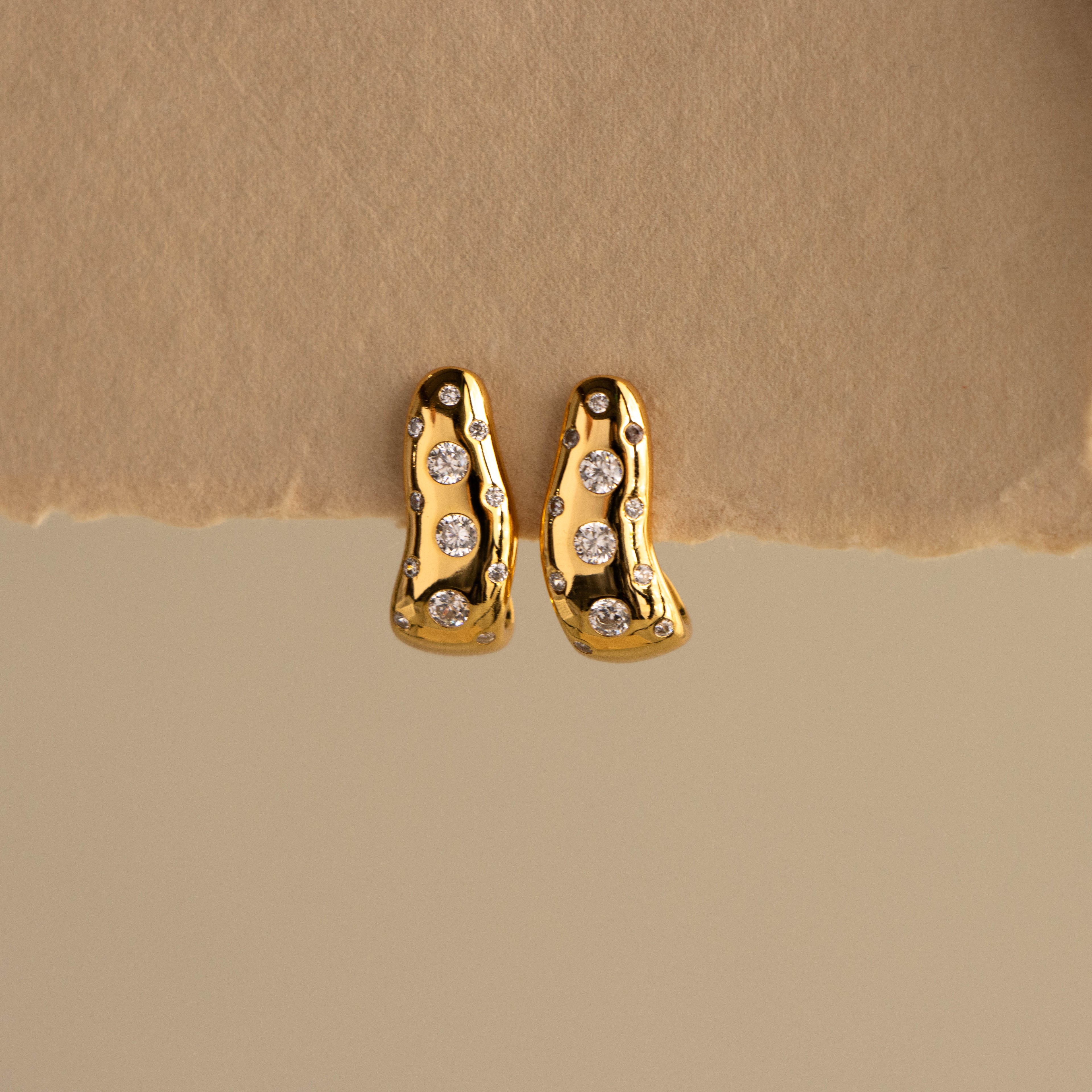 Diamond Confetti Hoop Studs