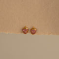 Pink Tourmaline Strawberry Studs