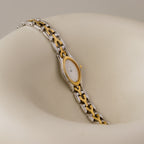 Vintage YSL Oval Chainlink Two Tone Watch