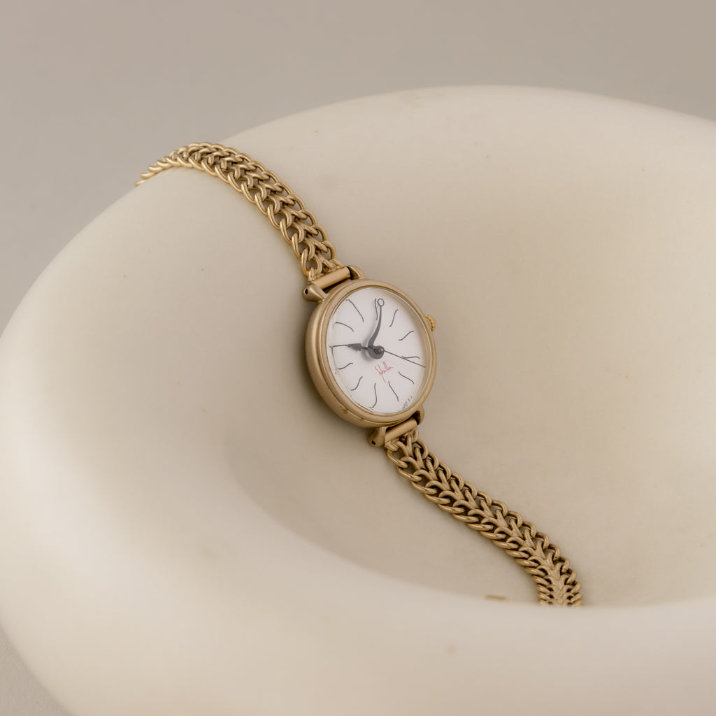 Vintage Seiko Sybilla Round Matte Gold Watch