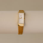 Vintage YSL Rectangular Mesh Gold Watch