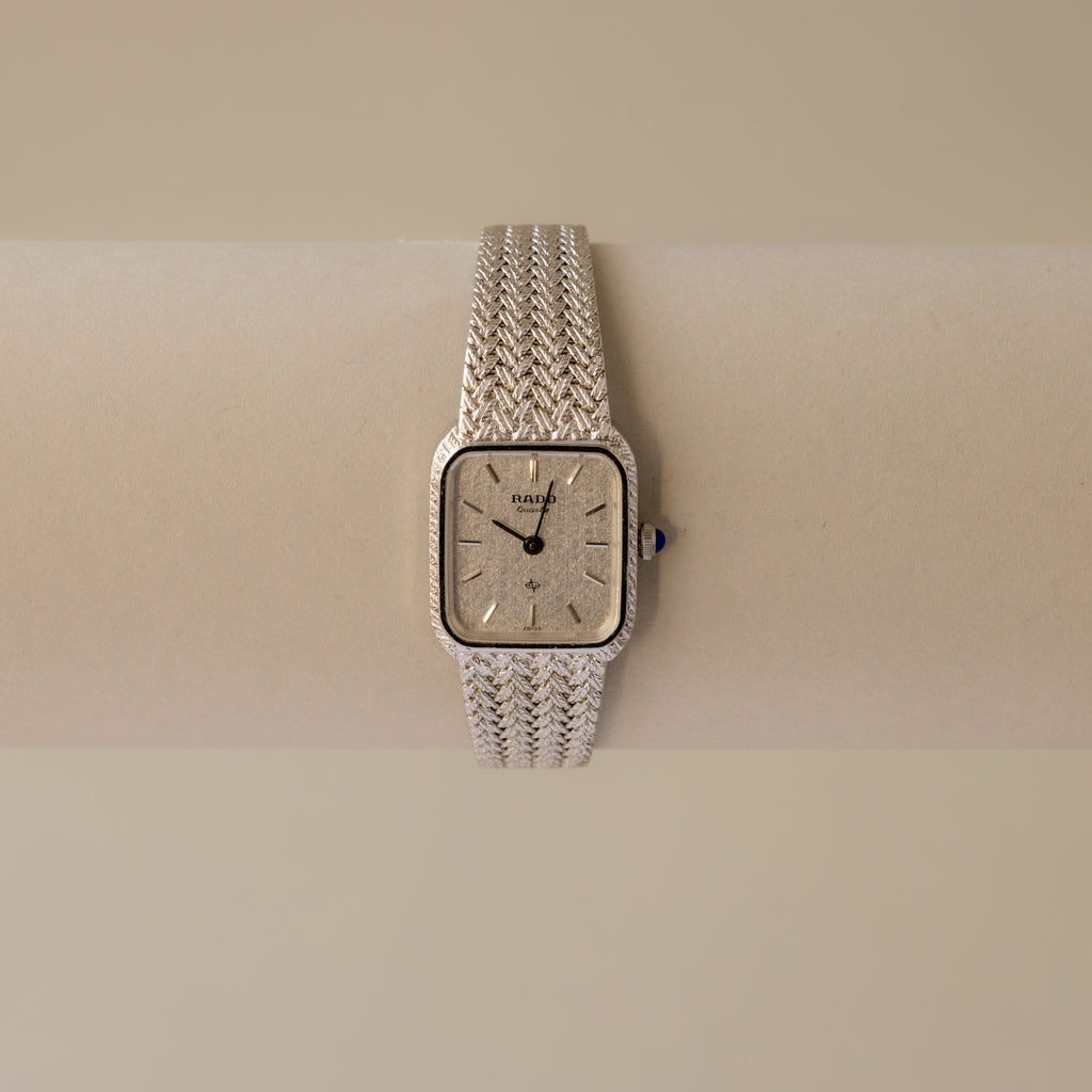 Vintage Rado Rectangular Mesh Silver Watch