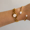 Vintage Mila Schon Round Hearts Gold Watch
