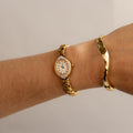 Vintage Yukiko Kimijima Pave Oval Gold Watch
