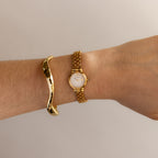Vintage Elegance Round Chainlink Gold Watch