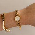 Vintage Alba Tulip Charm Link Gold Watch