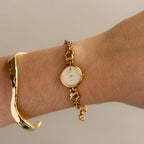Vintage Alba Tulip Charm Link Gold Watch