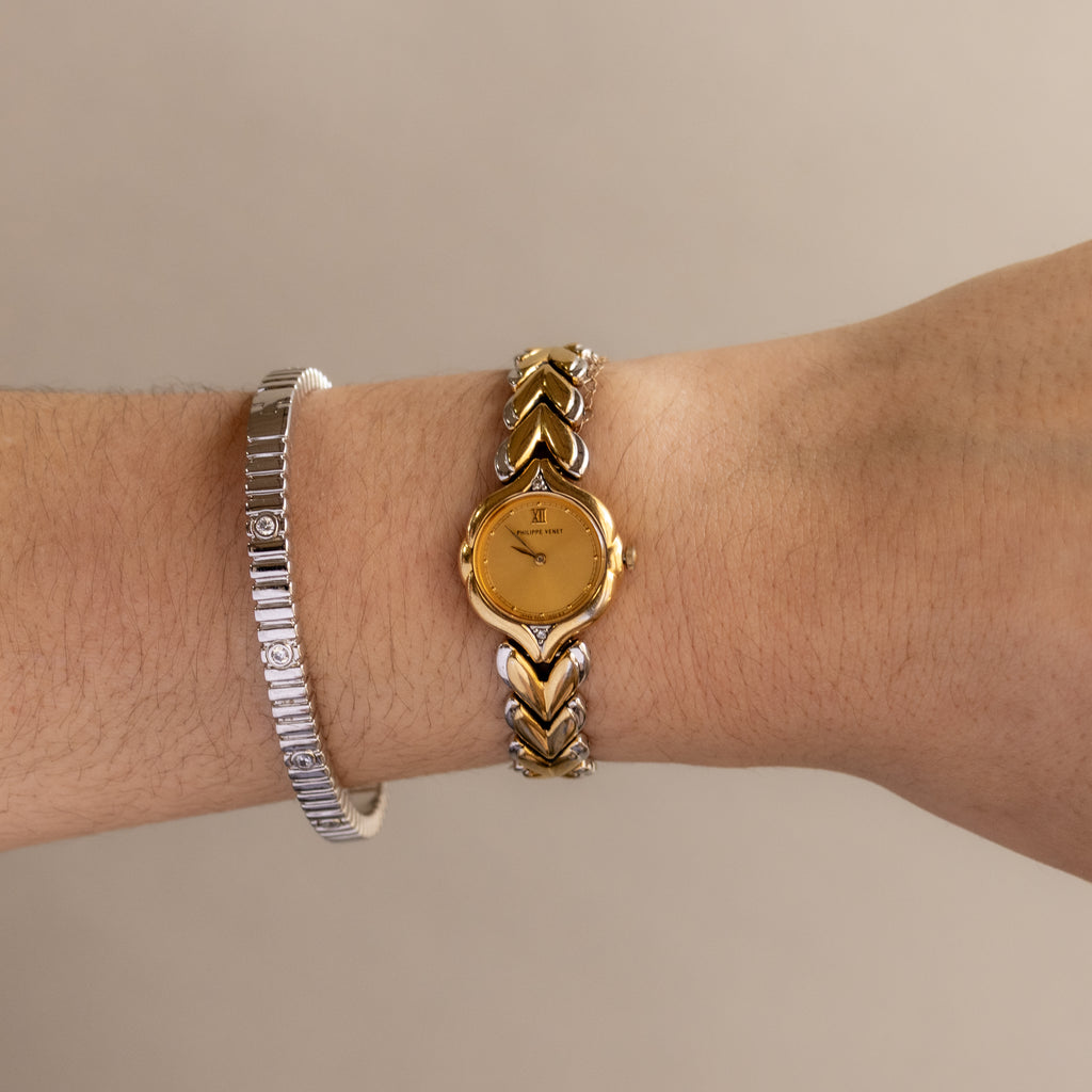 Vintage Philippe Venet Round Two Tone Watch