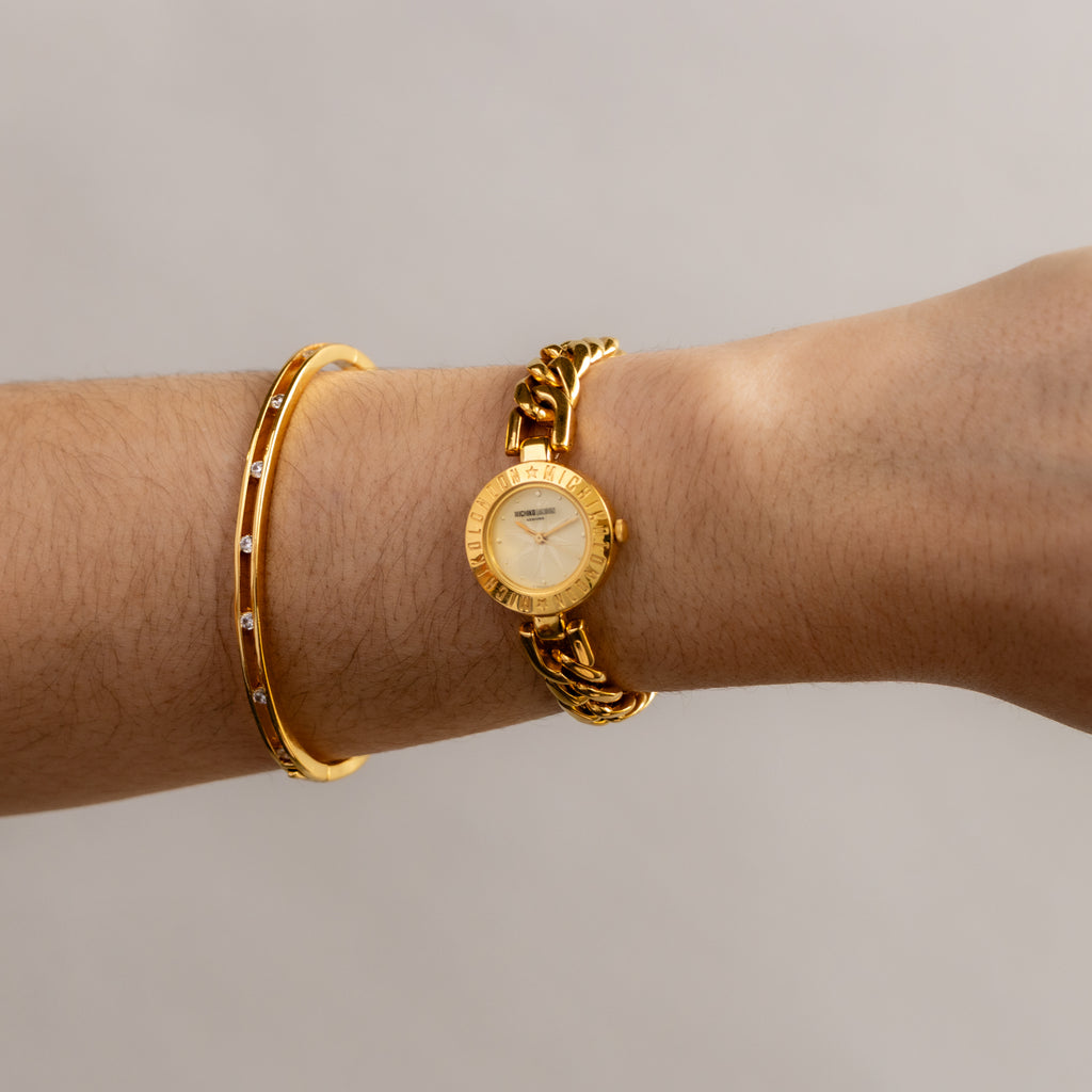 Vintage Michiko London Chainlink Gold Watch