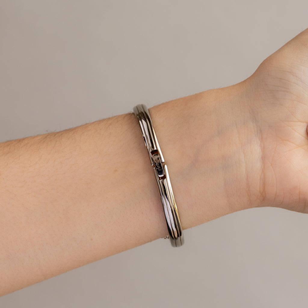 Vintage YSL Ocean Cuff Silver Watch