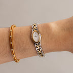 Vintage YSL Oval Chainlink Two Tone Watch