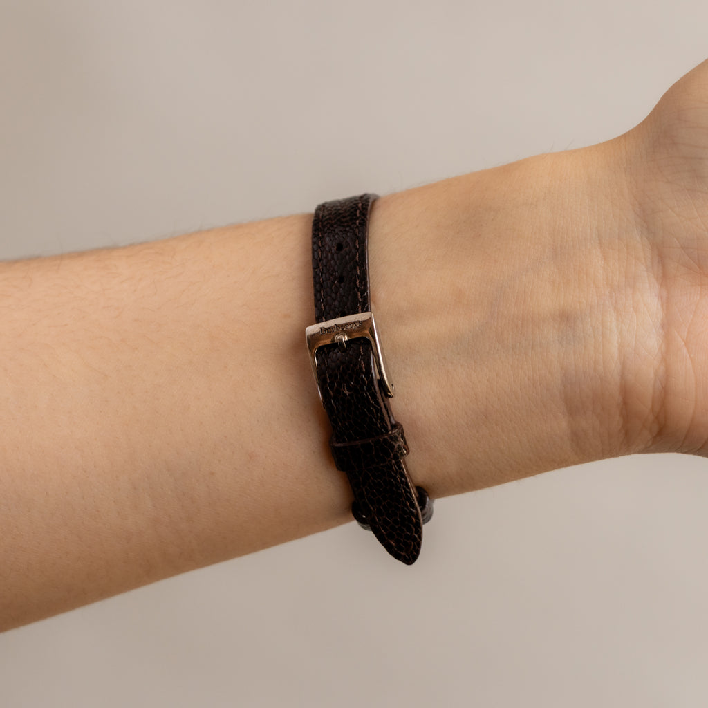 Vintage Burberry Brown Strap Two Tone Watch