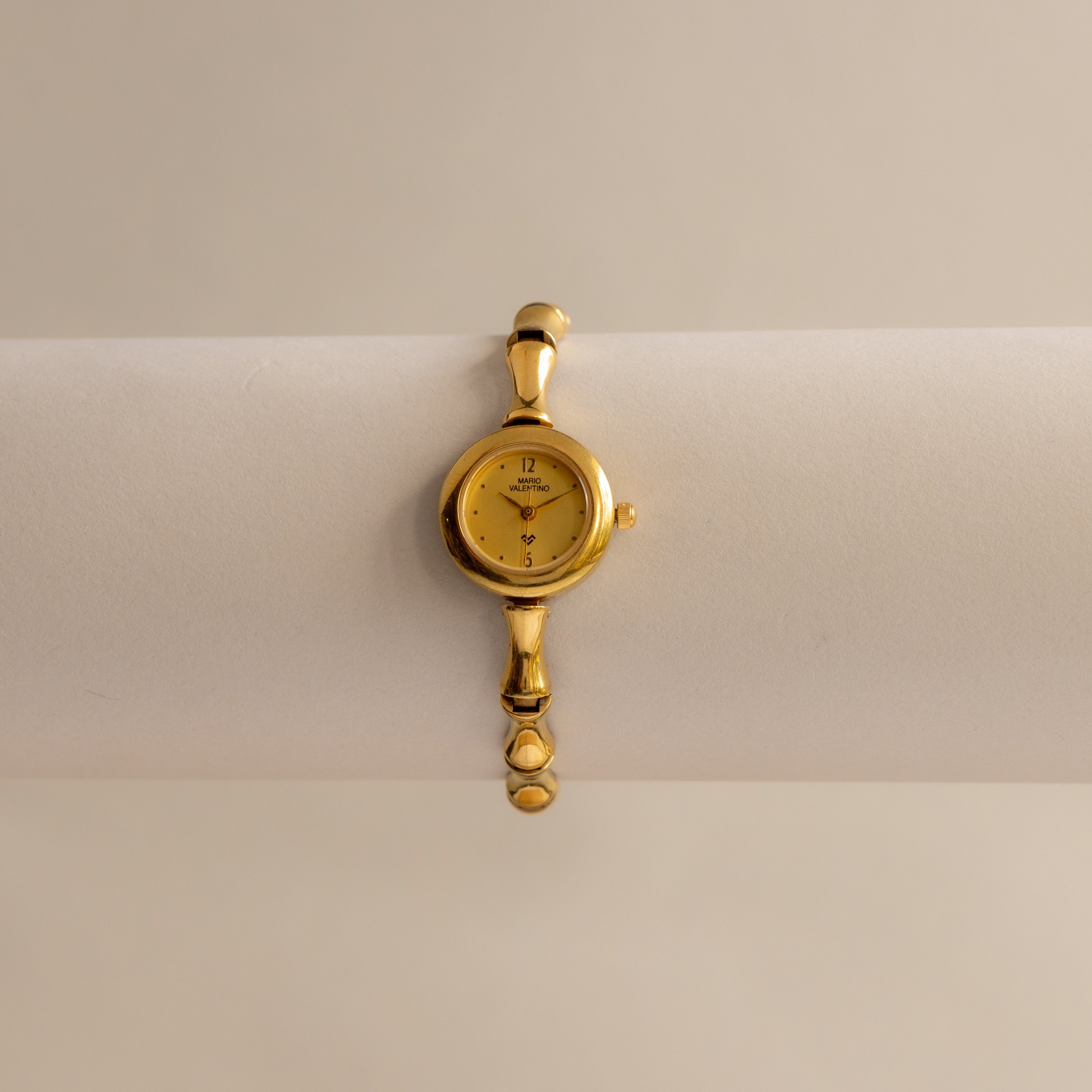 Vintage Mario Valentino Bamboo Link Gold Watch