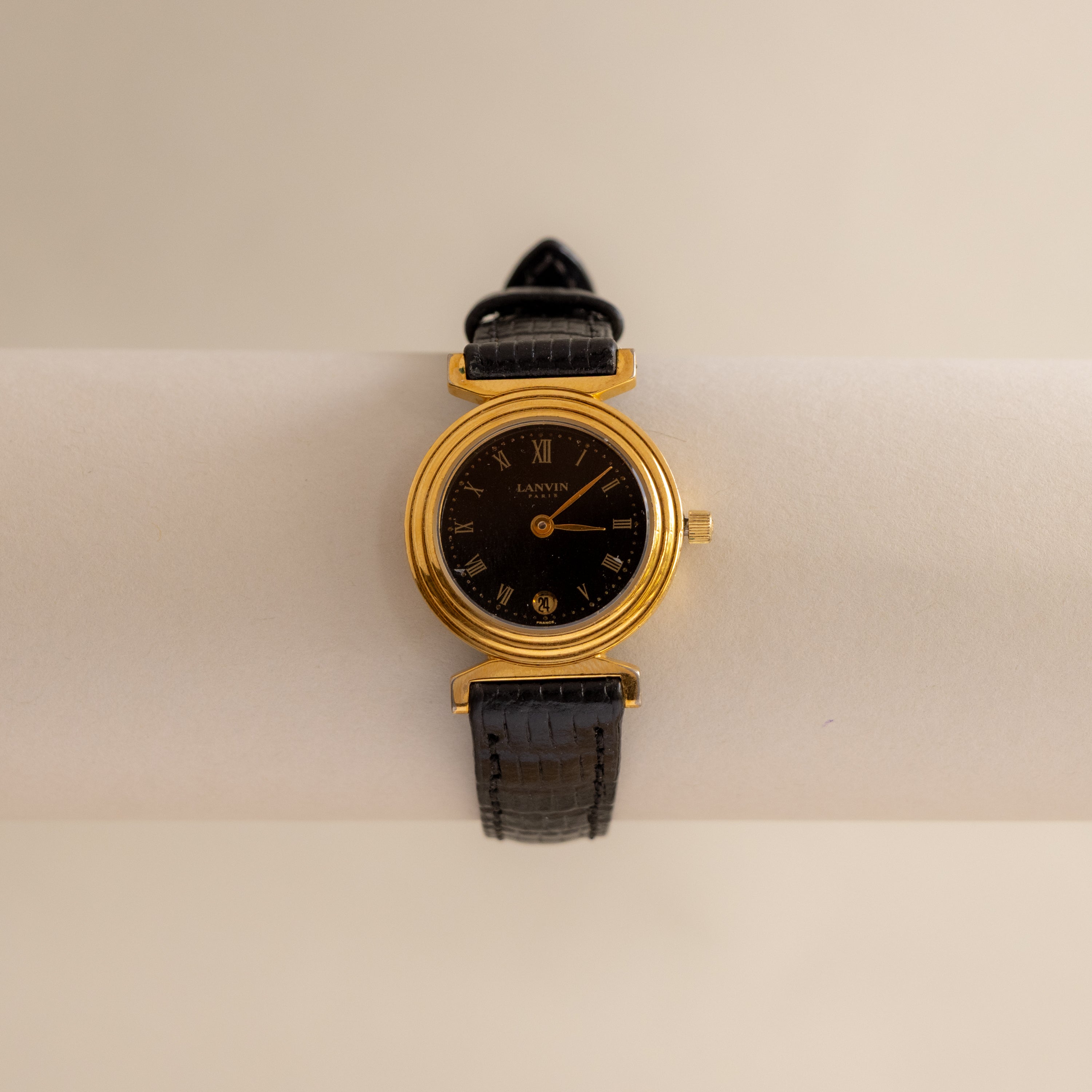 Vintage Lanvin Swiss Midnight Gold Watch