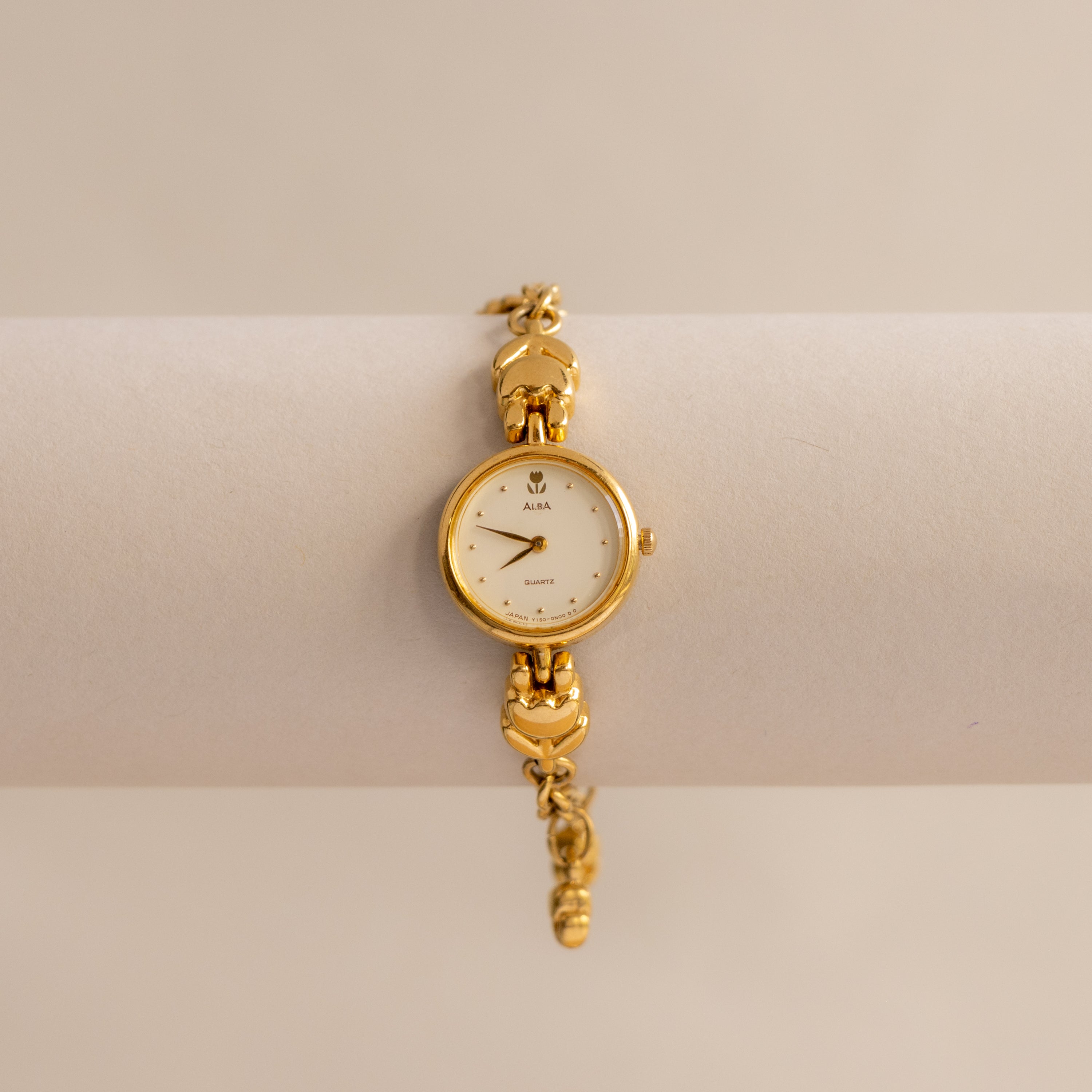 Vintage Alba Tulip Charm Link Gold Watch