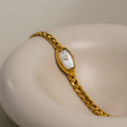 Vintage Nicole Skinny Pearl Gold Watch