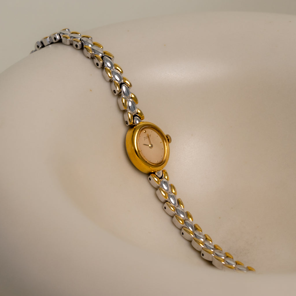 Vintage Orient Dainty Oval Two Tone Watch