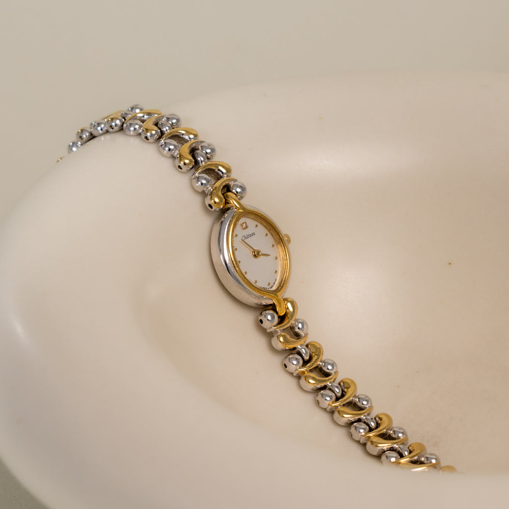 Vintage Rocoh Château Oval Two Tone Watch