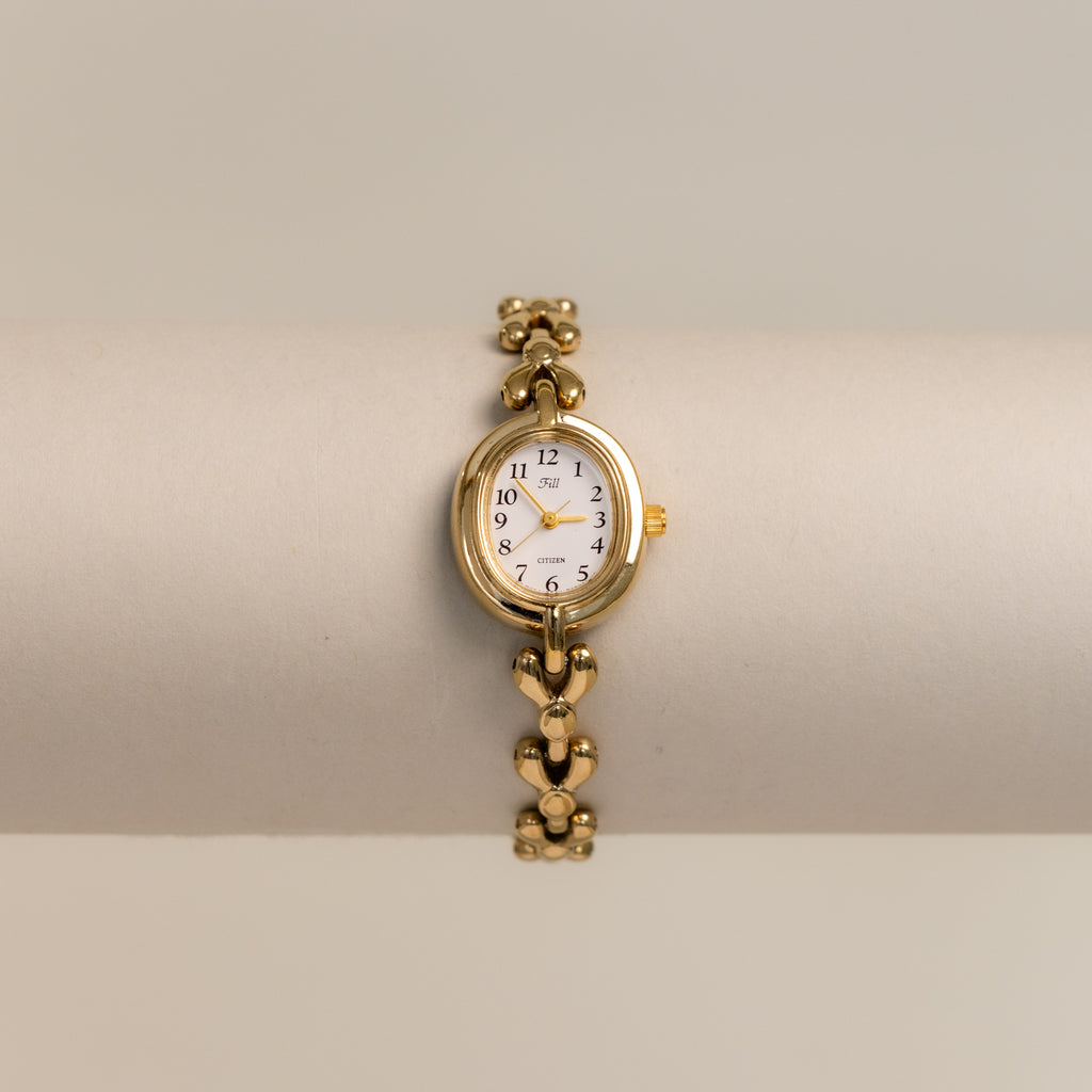 Vintage Citizen Fill Oval Link Gold Watch