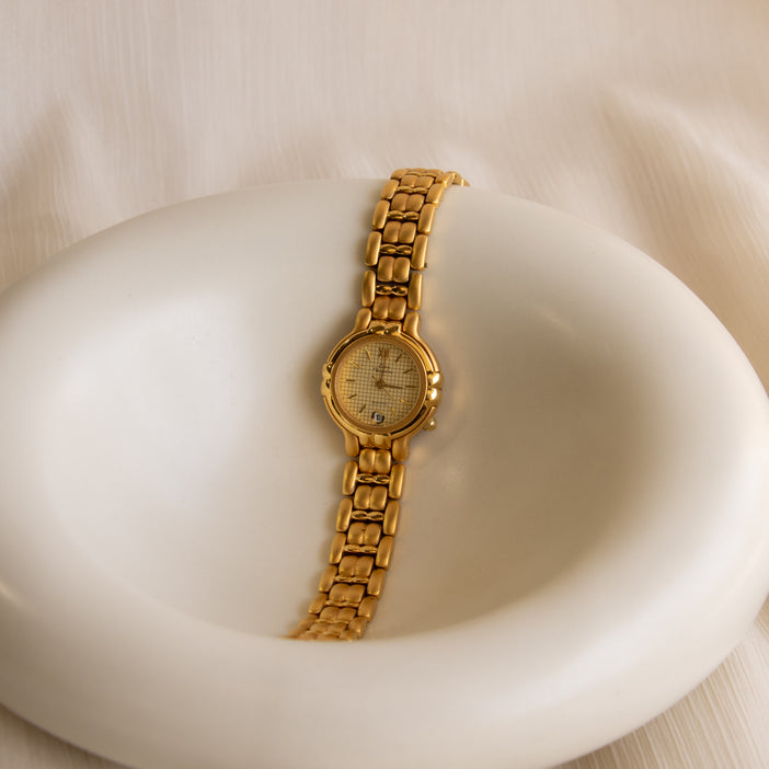 Vintage Carlo Valentino Round Gold Watch