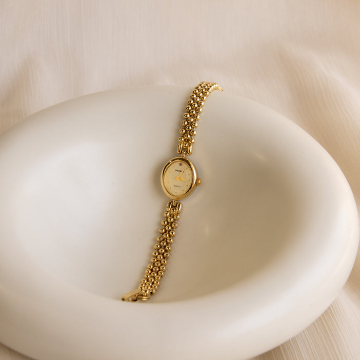 Vintage Regalo Beaded Gold Watch