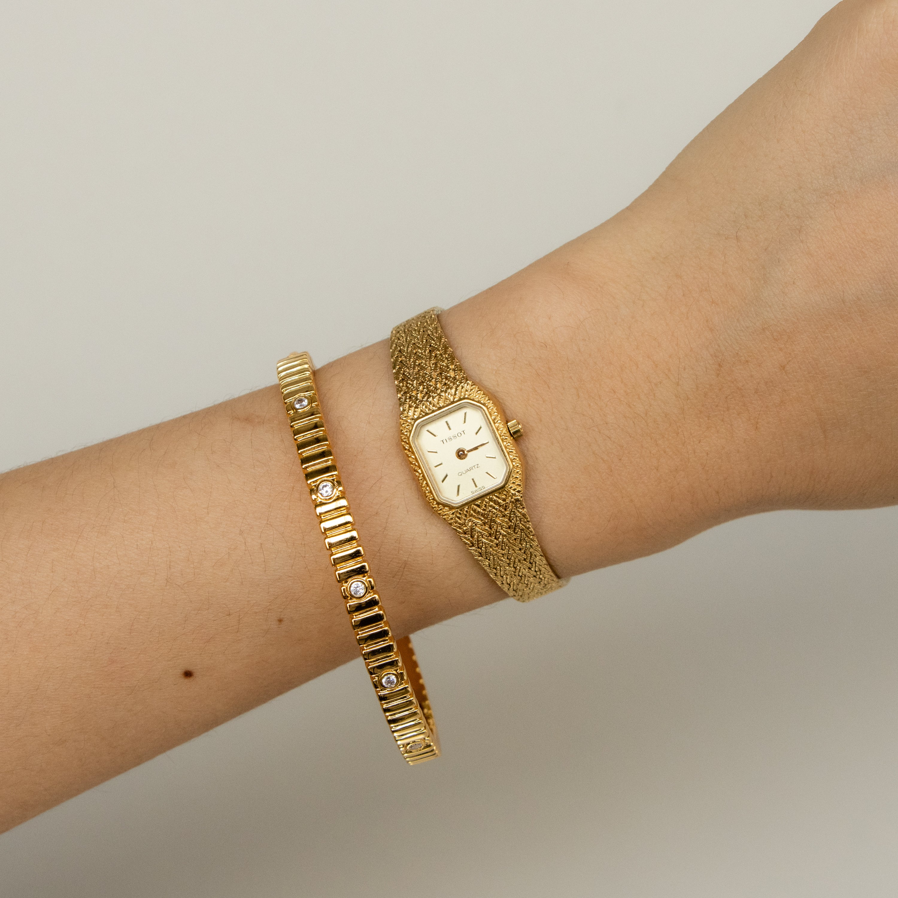 Vintage Tissot Swiss Mesh Gold Watch