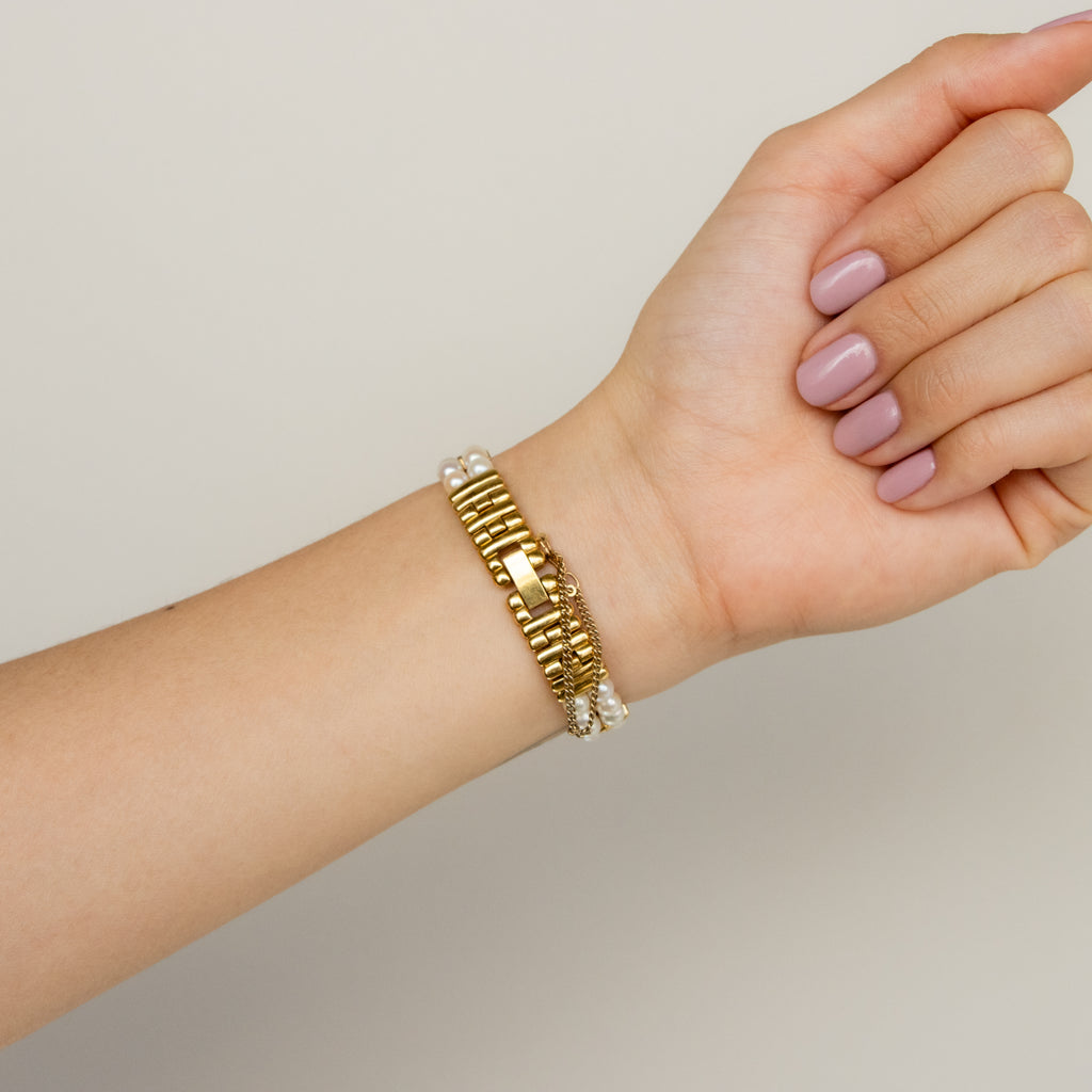 Vintage Mikimoto Pearl Gold Watch