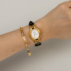 Vintage Fendi Swiss Oval Strap Gold Watch