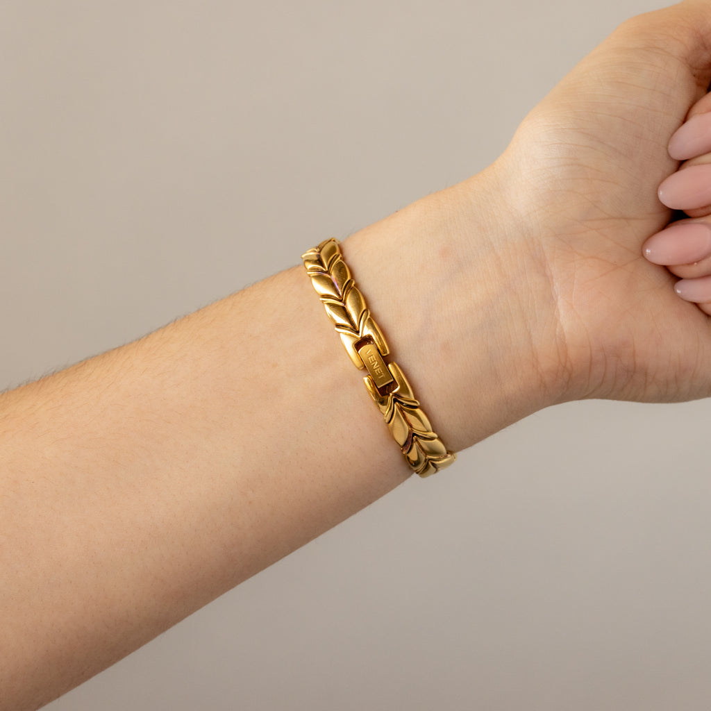Vintage Philippe Venet Oval Leaf Gold Watch