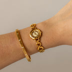 Vintage Michiko London Hearts Gold Watch